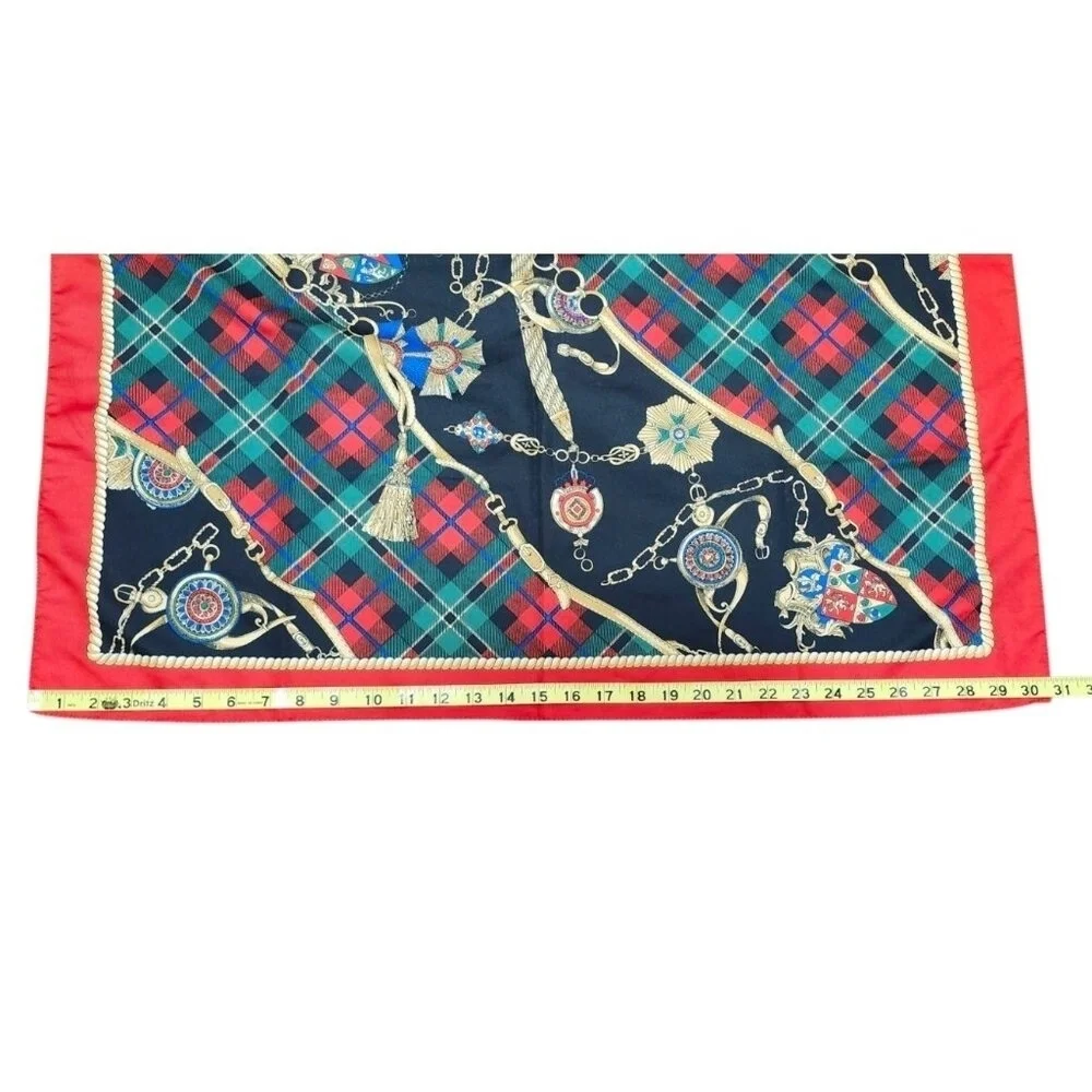 Tie Rack Art Of The Scarf Womens Square Scarf One Size Red Belt Print Italy